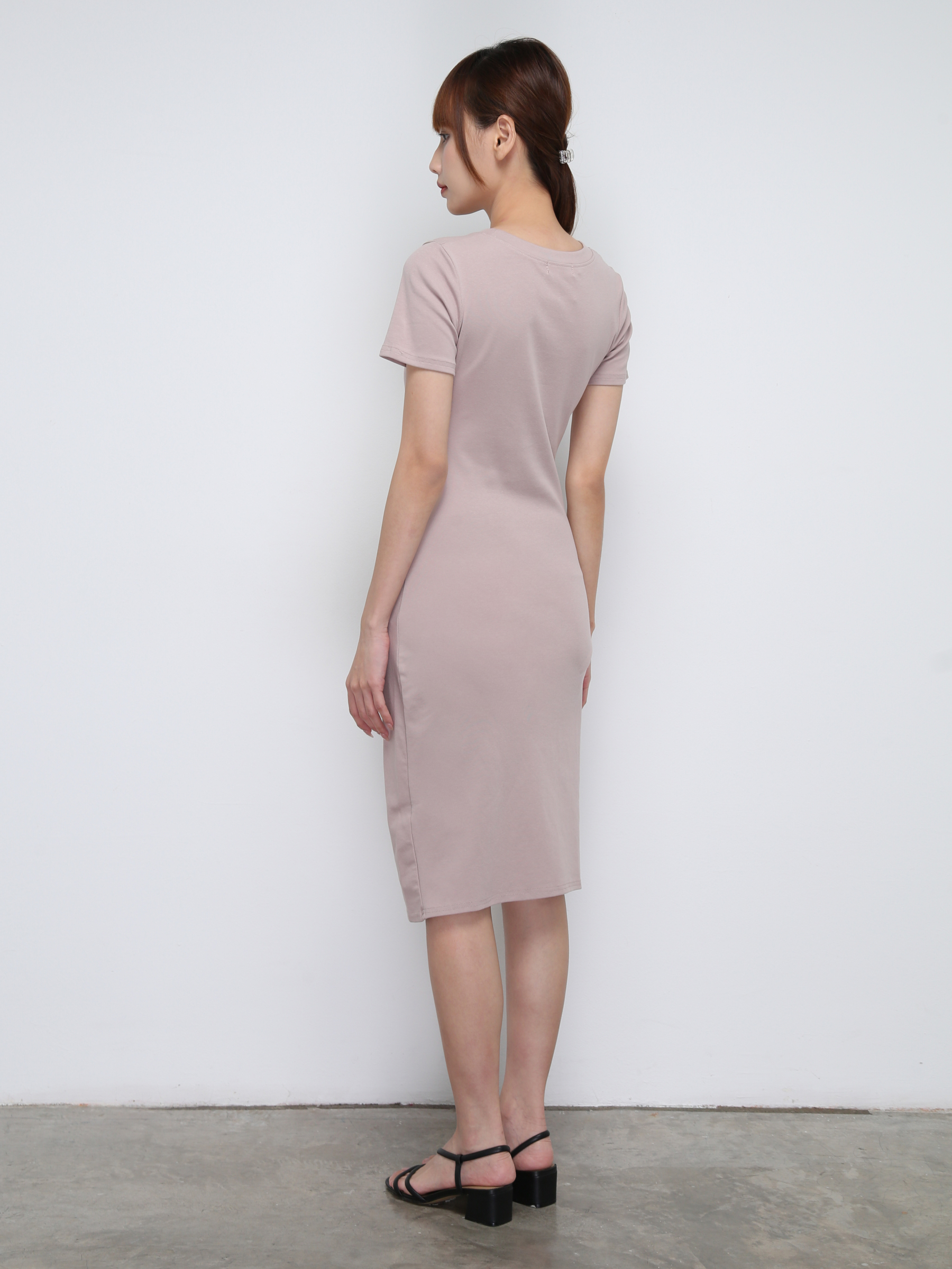 Side Drawstring With Split Dress 21316
