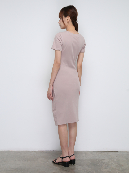 Side Drawstring With Split Dress 21316