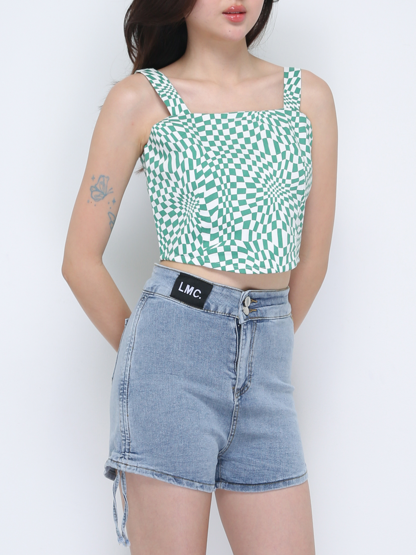 Checker With Strap Top 21681