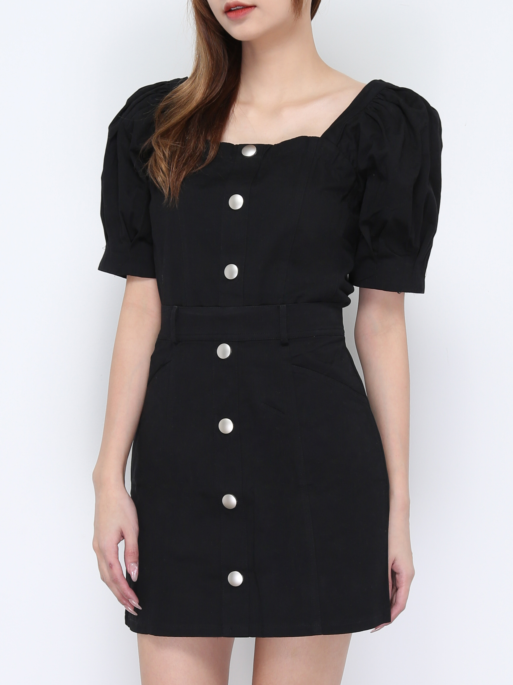 Square Neck Puff Sleeve Set 20894