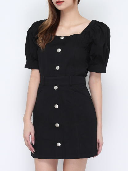 Square Neck Puff Sleeve Set 20894