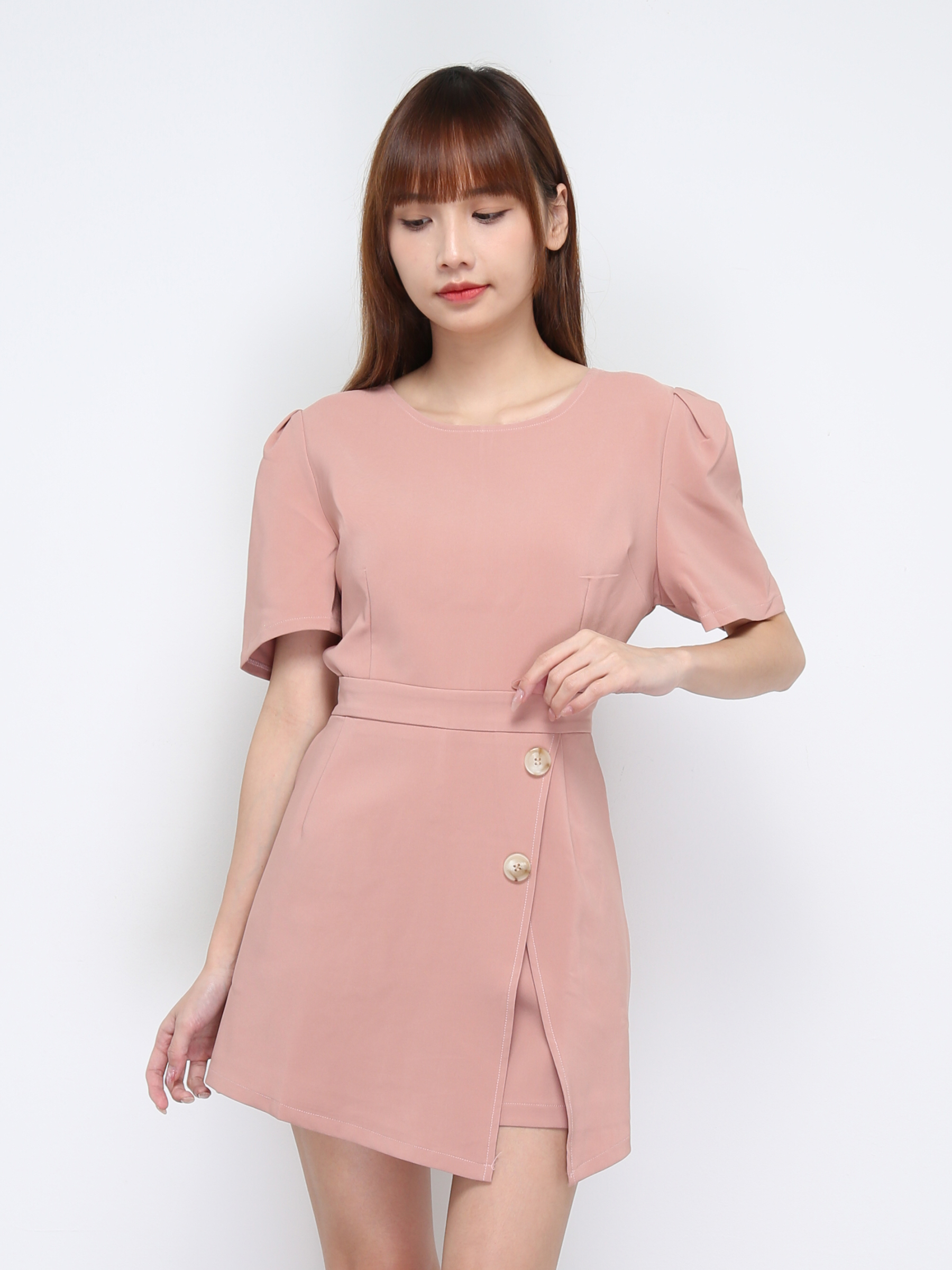 Suit Plain Crop Top With Split Skirt Pants Top Sets 21262