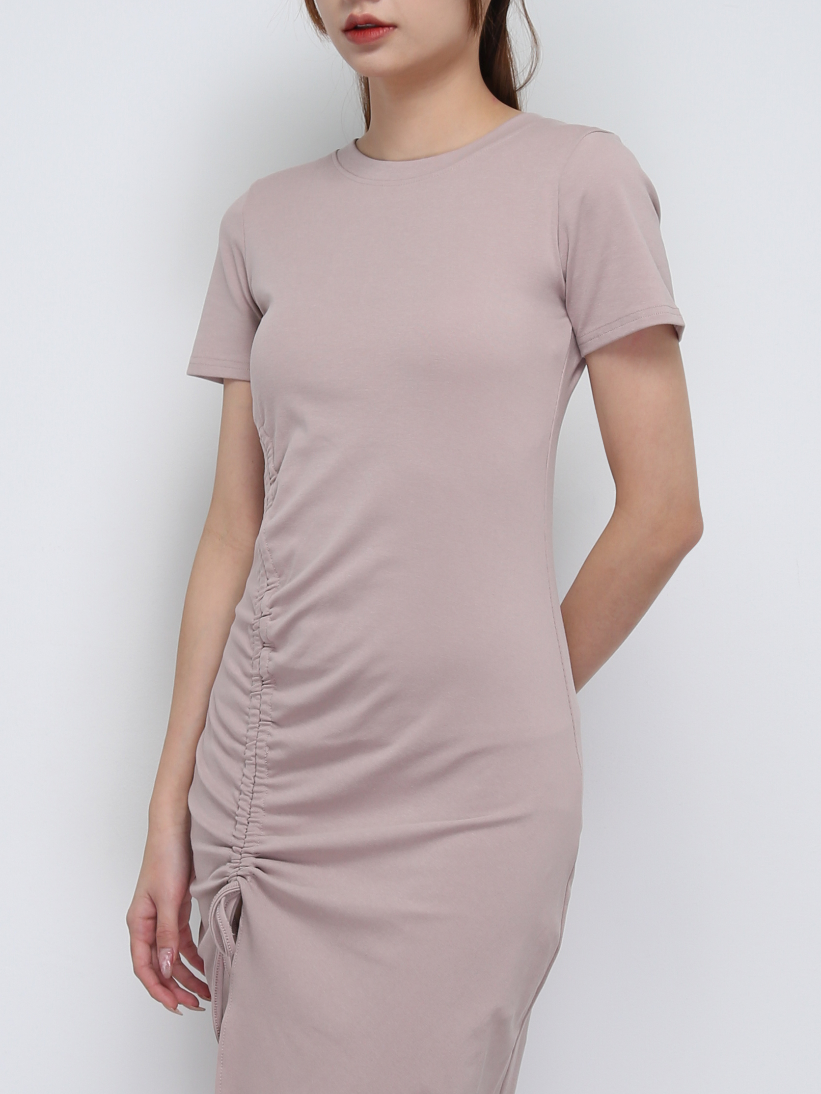 Side Drawstring With Split Dress 21316
