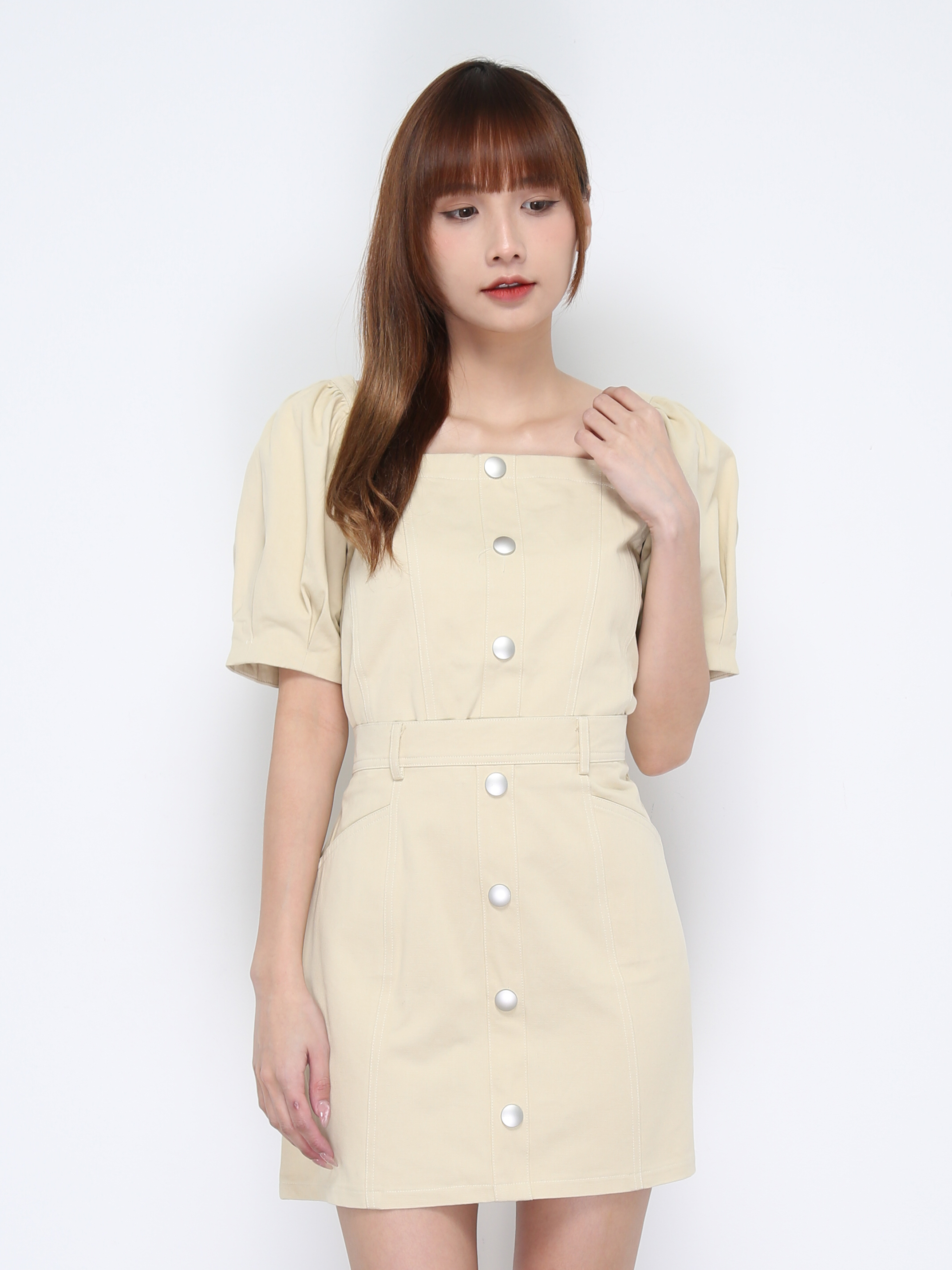 Square Neck Puff Sleeve Set 20894