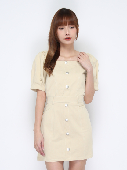 Square Neck Puff Sleeve Set 20894