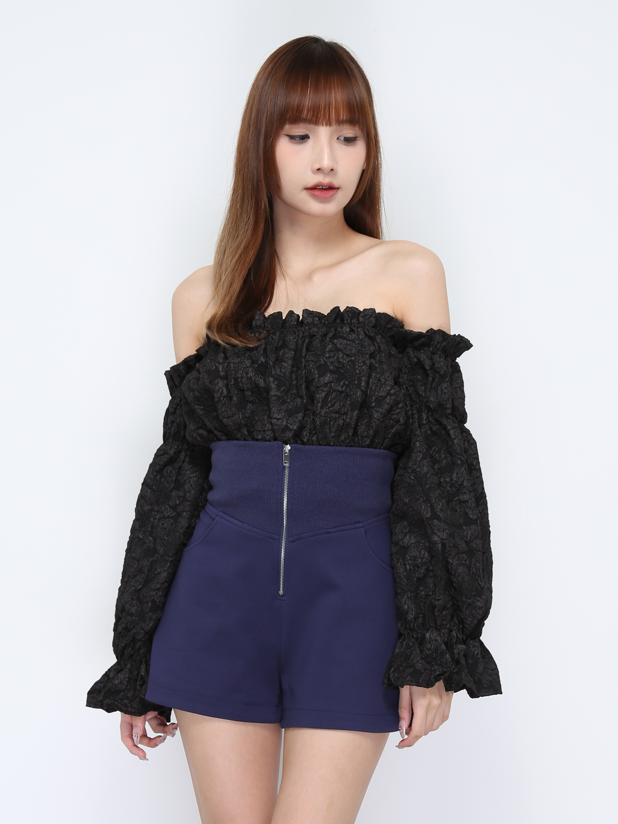 Off Shoulder Flower Pattern Top 20301