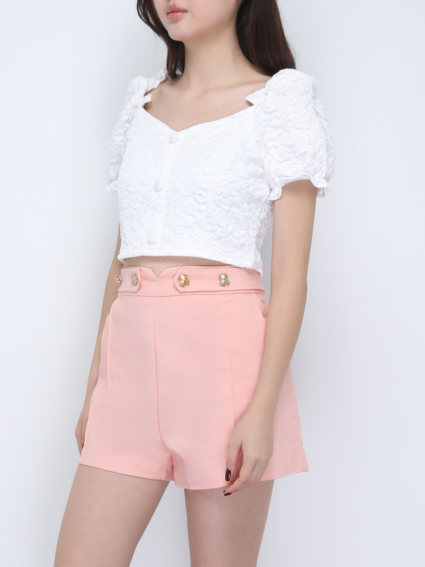 Flower Puff Sleeve Top 21655