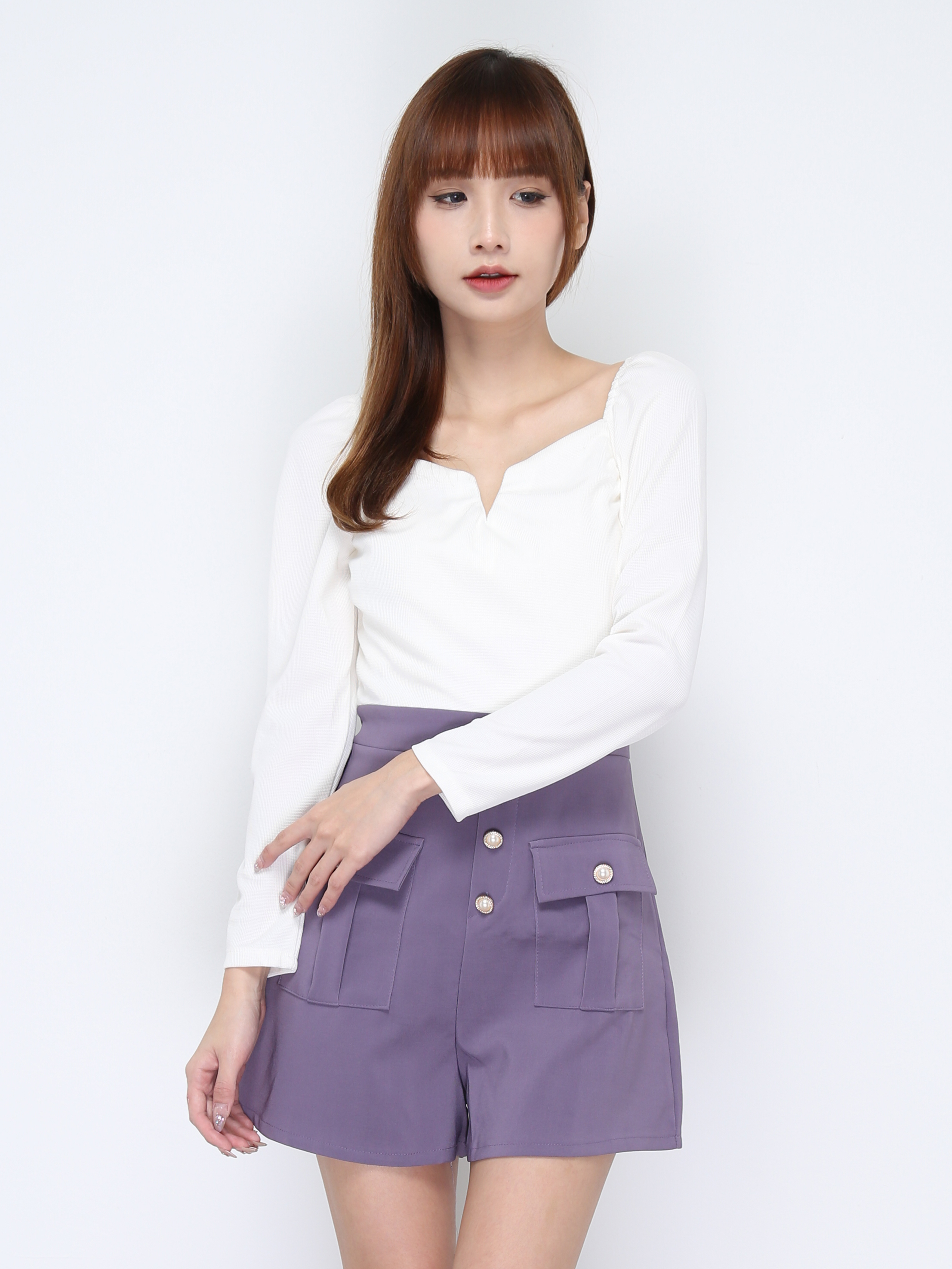 Two Tone Long Sleeve Jumpsuit 20622
