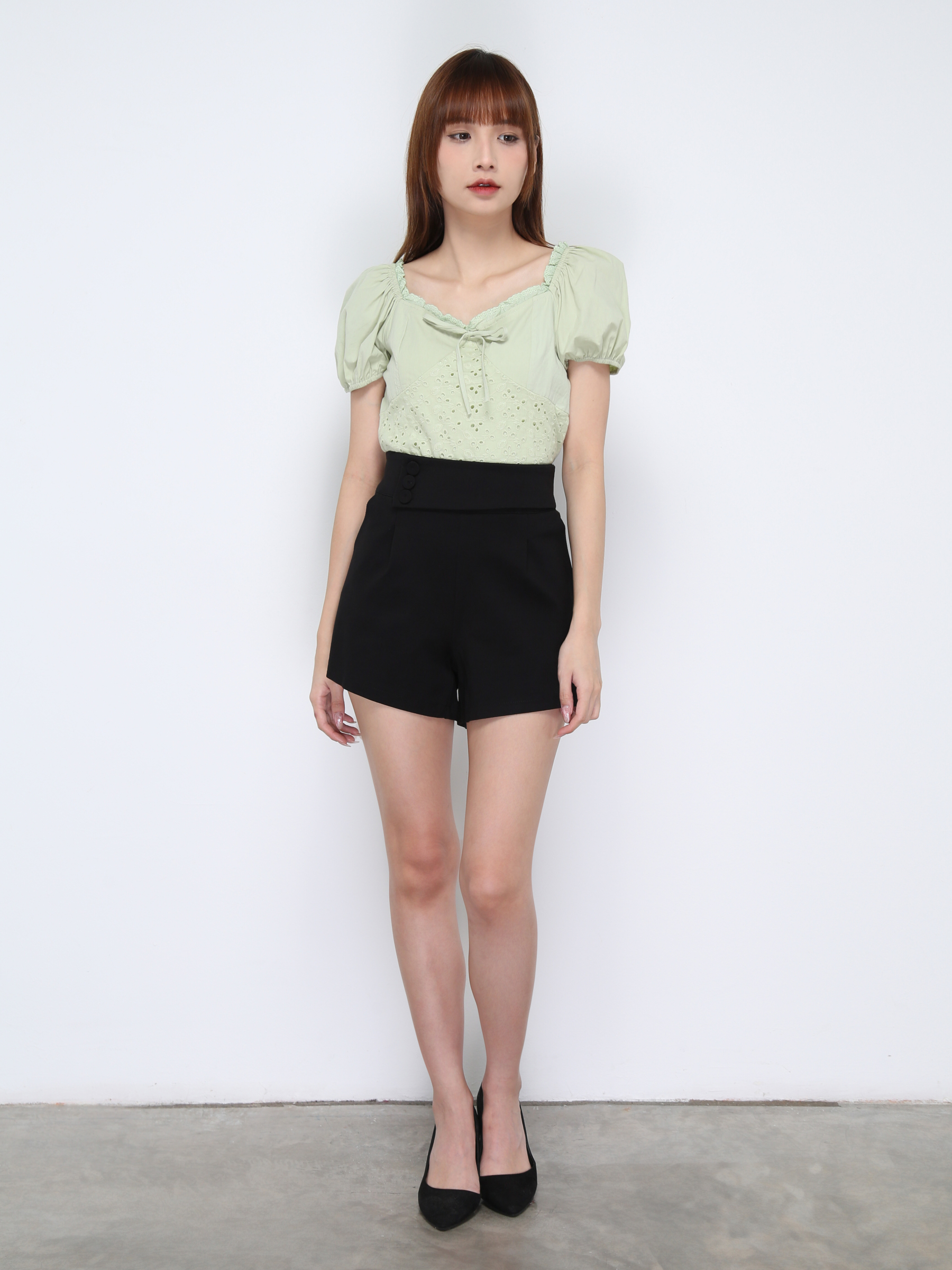 Square Neck Puff Sleeve Top 20734