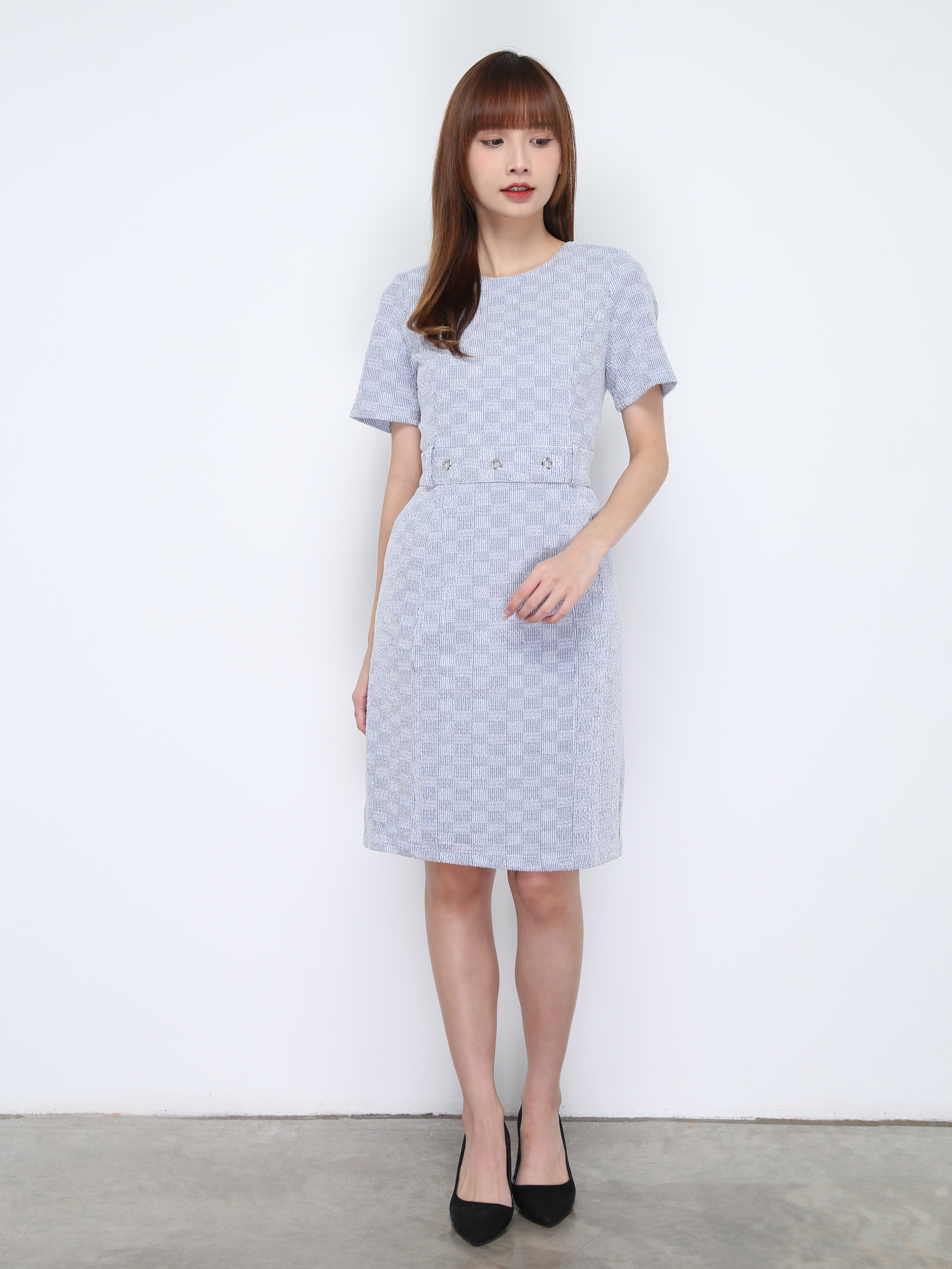 Checker With Belt Dress 20804