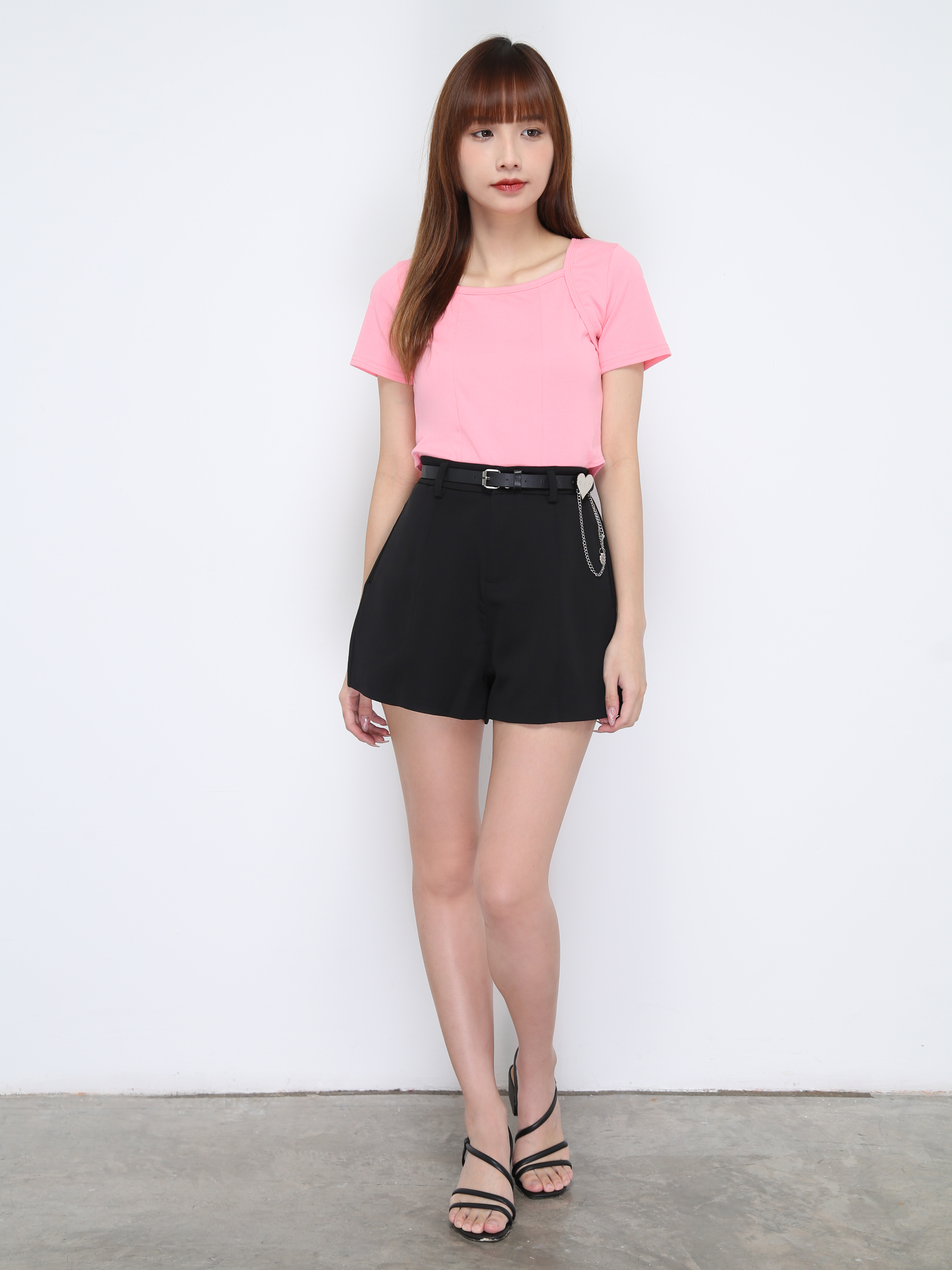 Sqaure Neck Fake Two Pieces Top 21051
