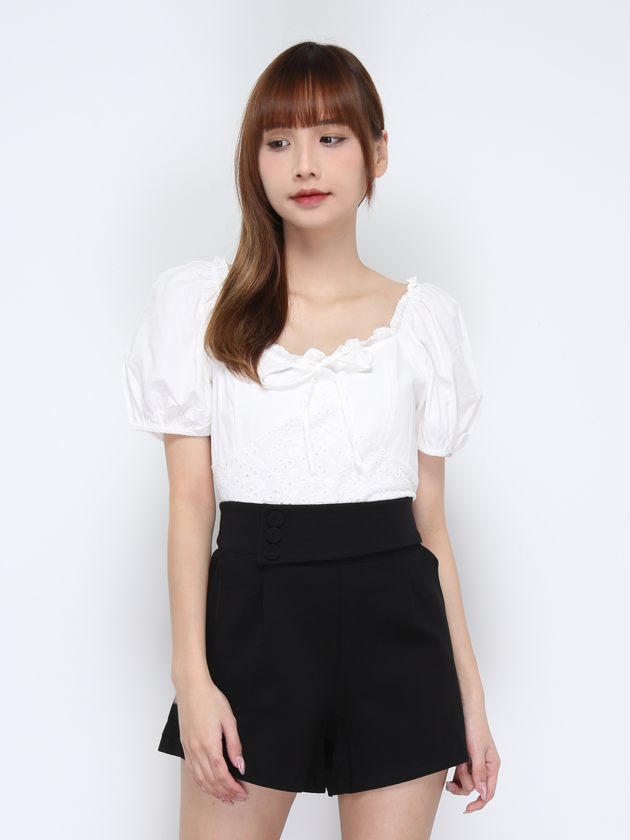 Square Neck Puff Sleeve Top 20734