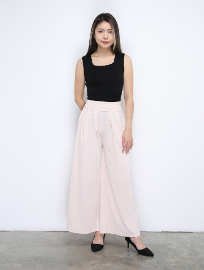 High Waist Pleated Long Pants 35082