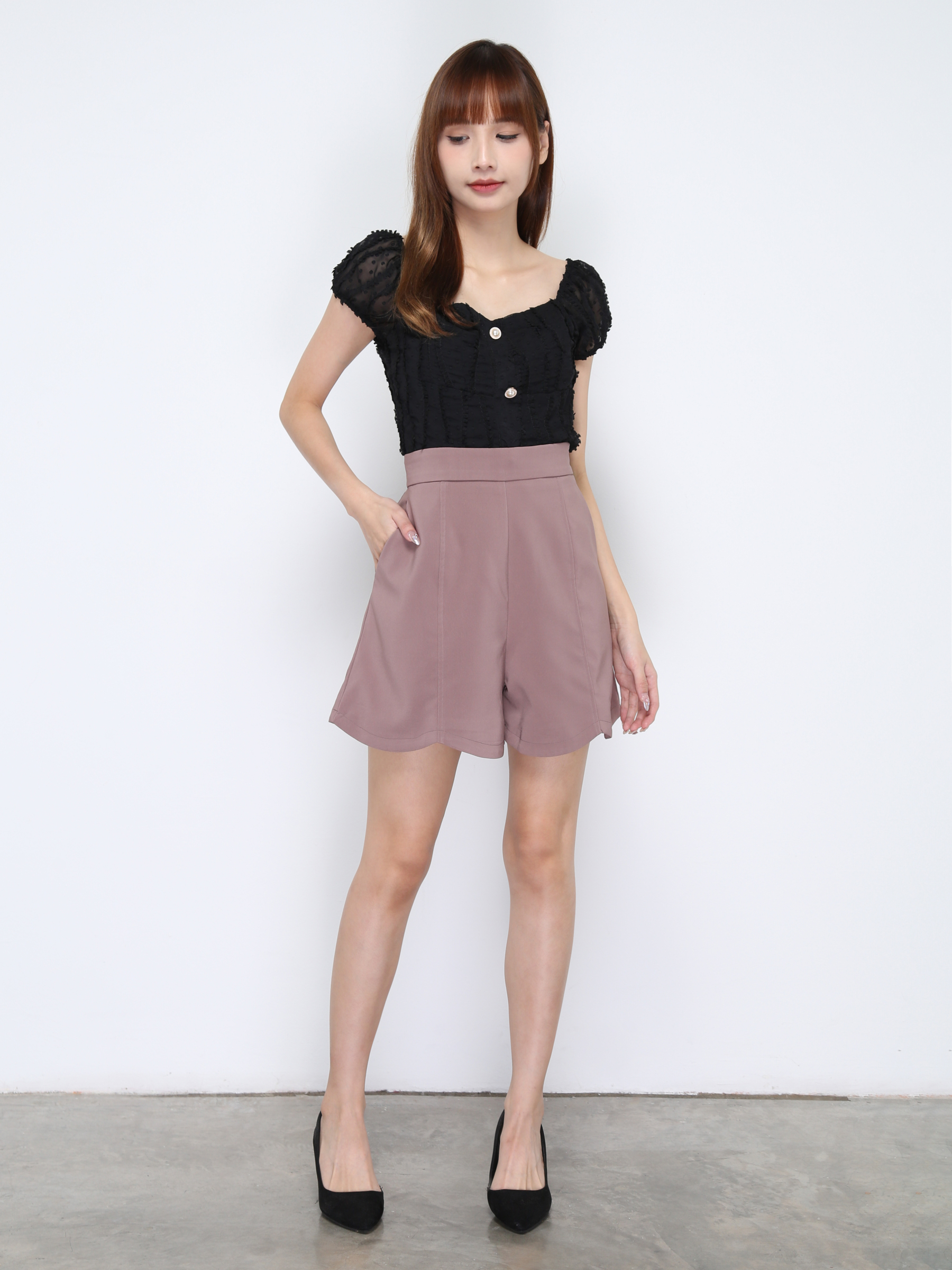 High Waist Side Pocket Short Pant 20250