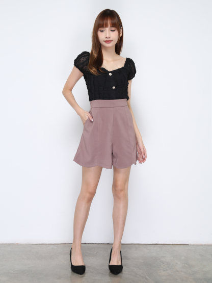 High Waist Side Pocket Short Pant 20250