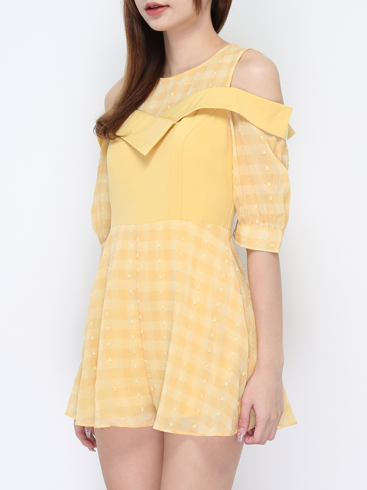 Checker Shoulder Hole Jumpsuit 20623