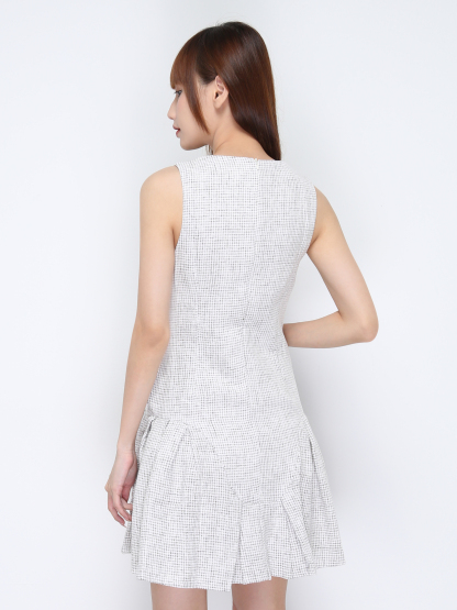 V Neck Sleeveless Ruffles Dress 20802