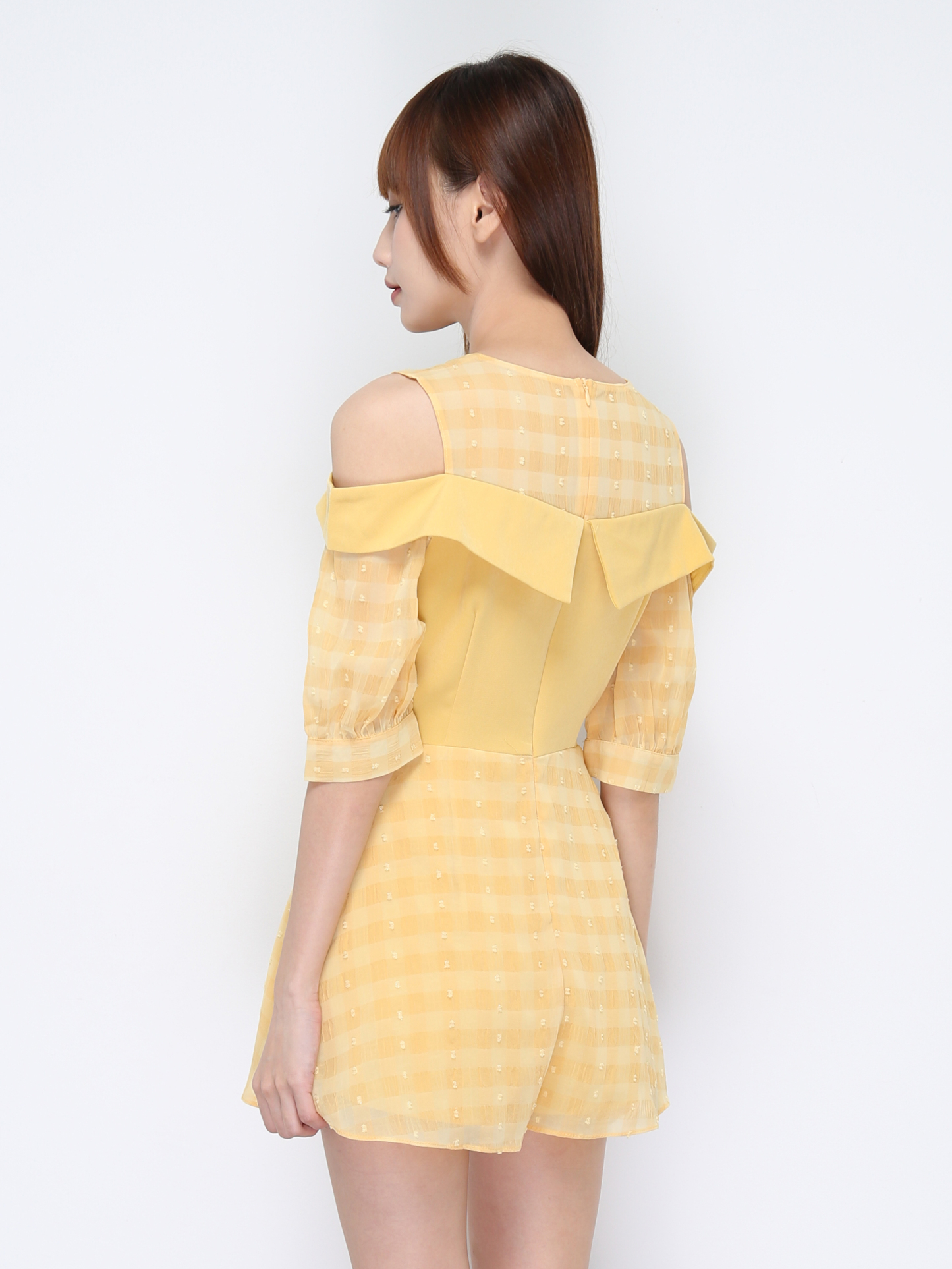 Checker Shoulder Hole Jumpsuit 20623
