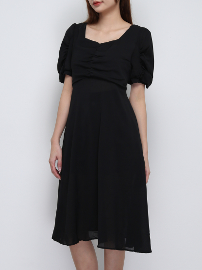 Sweetheart Neckline Pleated Dress 21328