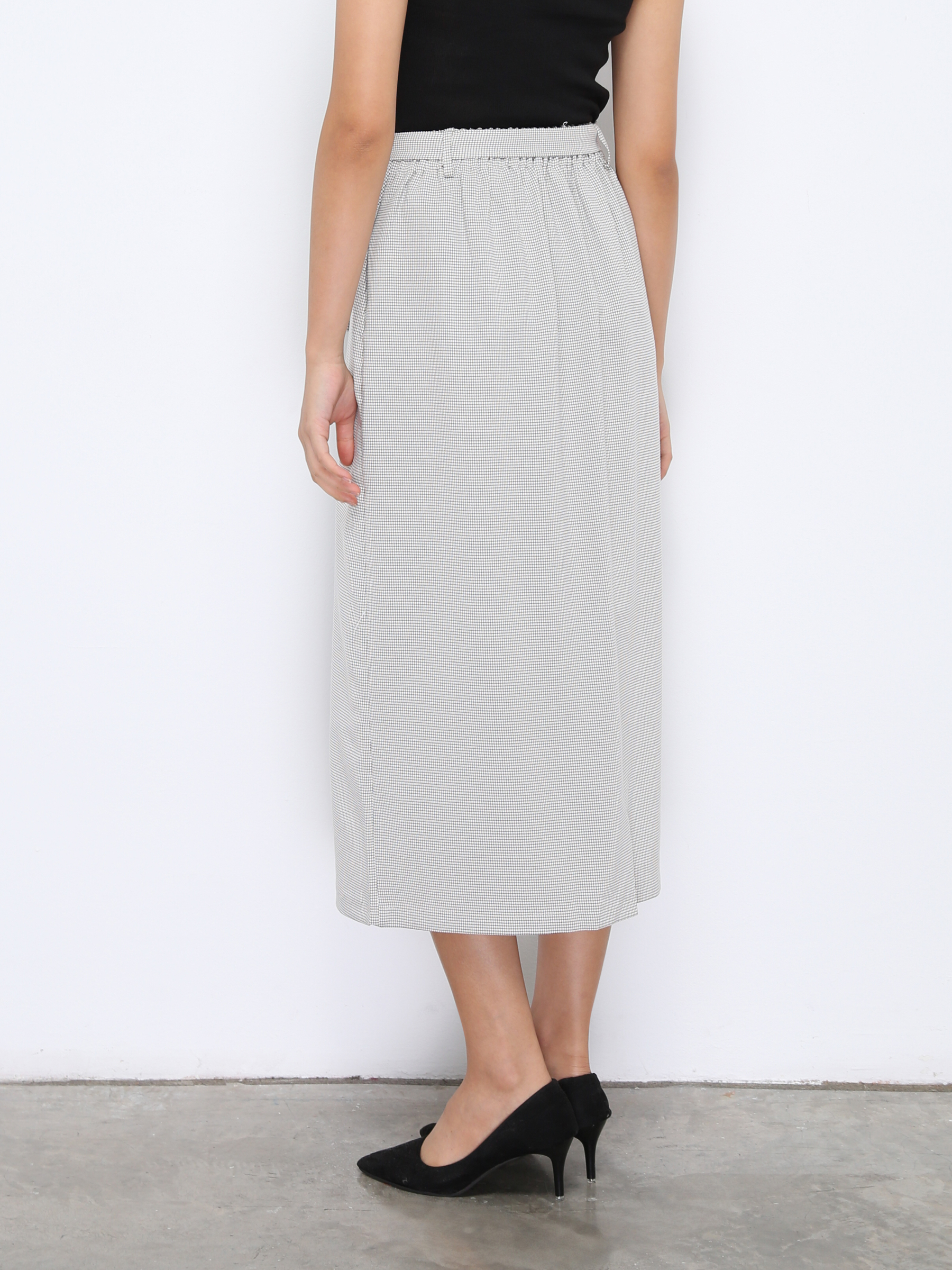 Side Button With Split With Side Tie Up Long Skirt 20578