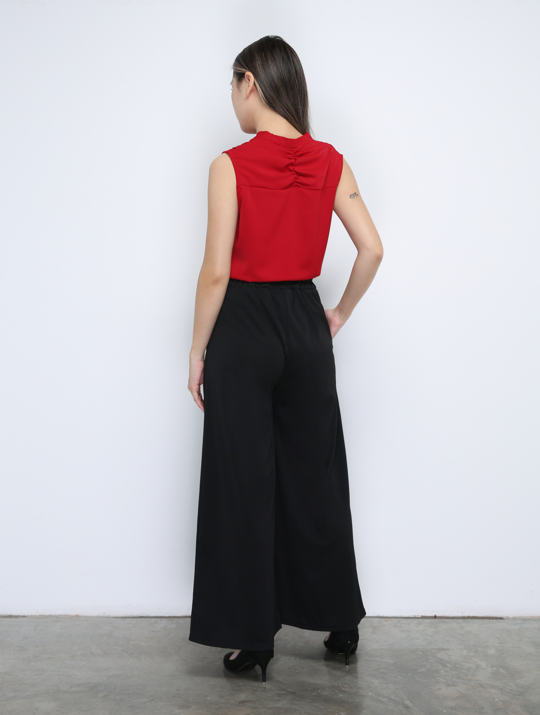 High Waist Pleated Long Pants 35082