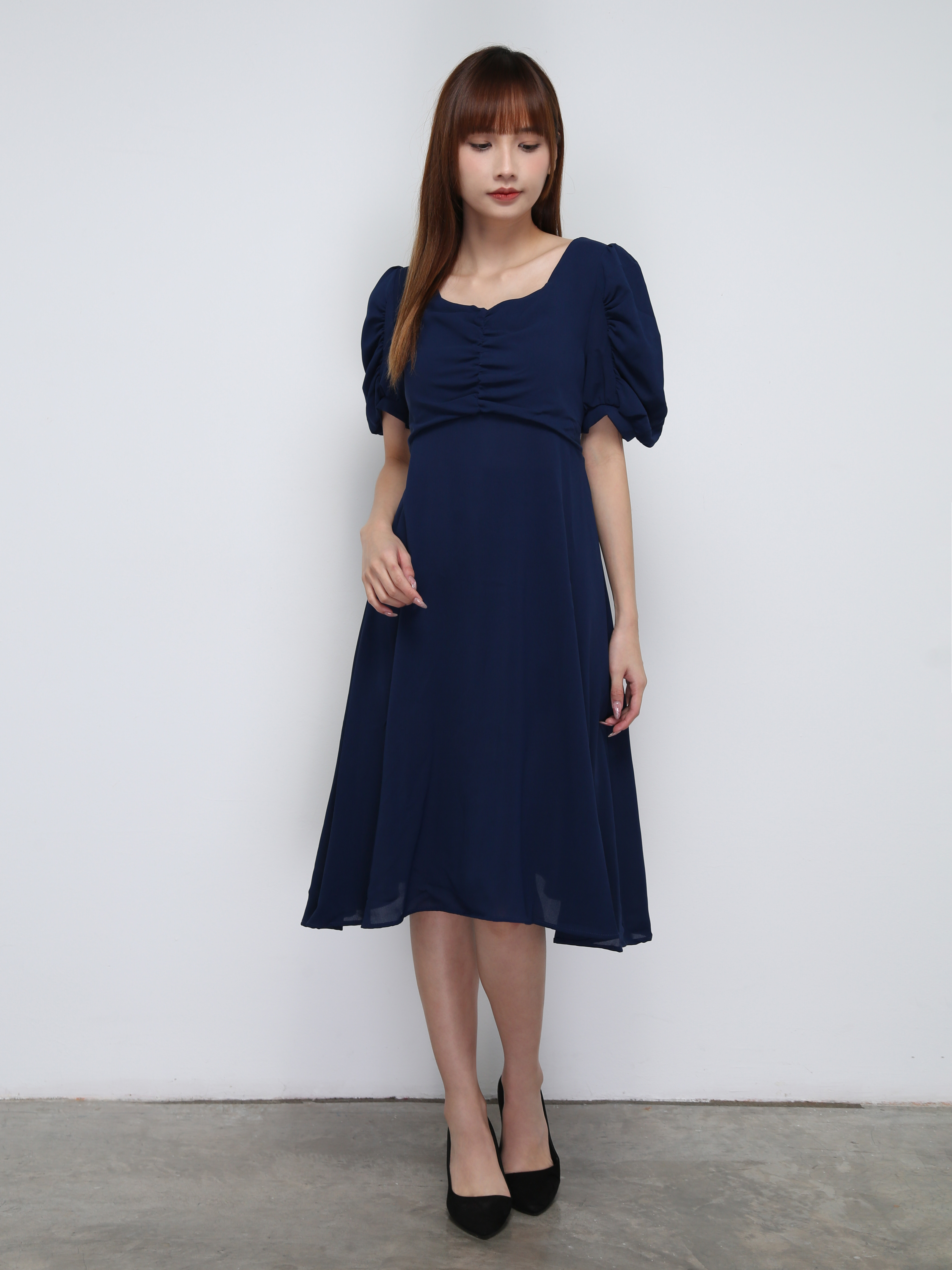 Sweetheart Neckline Pleated Dress 21328