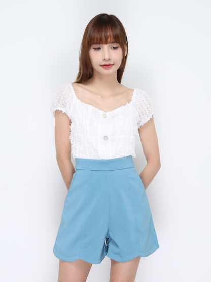High Waist Side Pocket Short Pant 20250