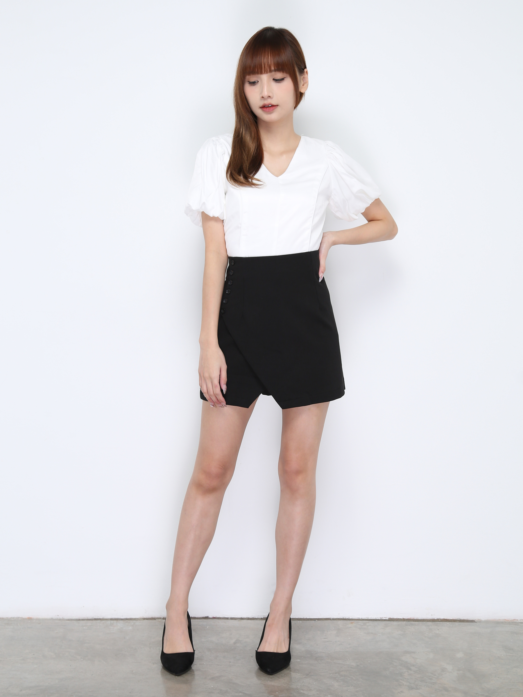 Wrap With Decorative Button Skirt 20312