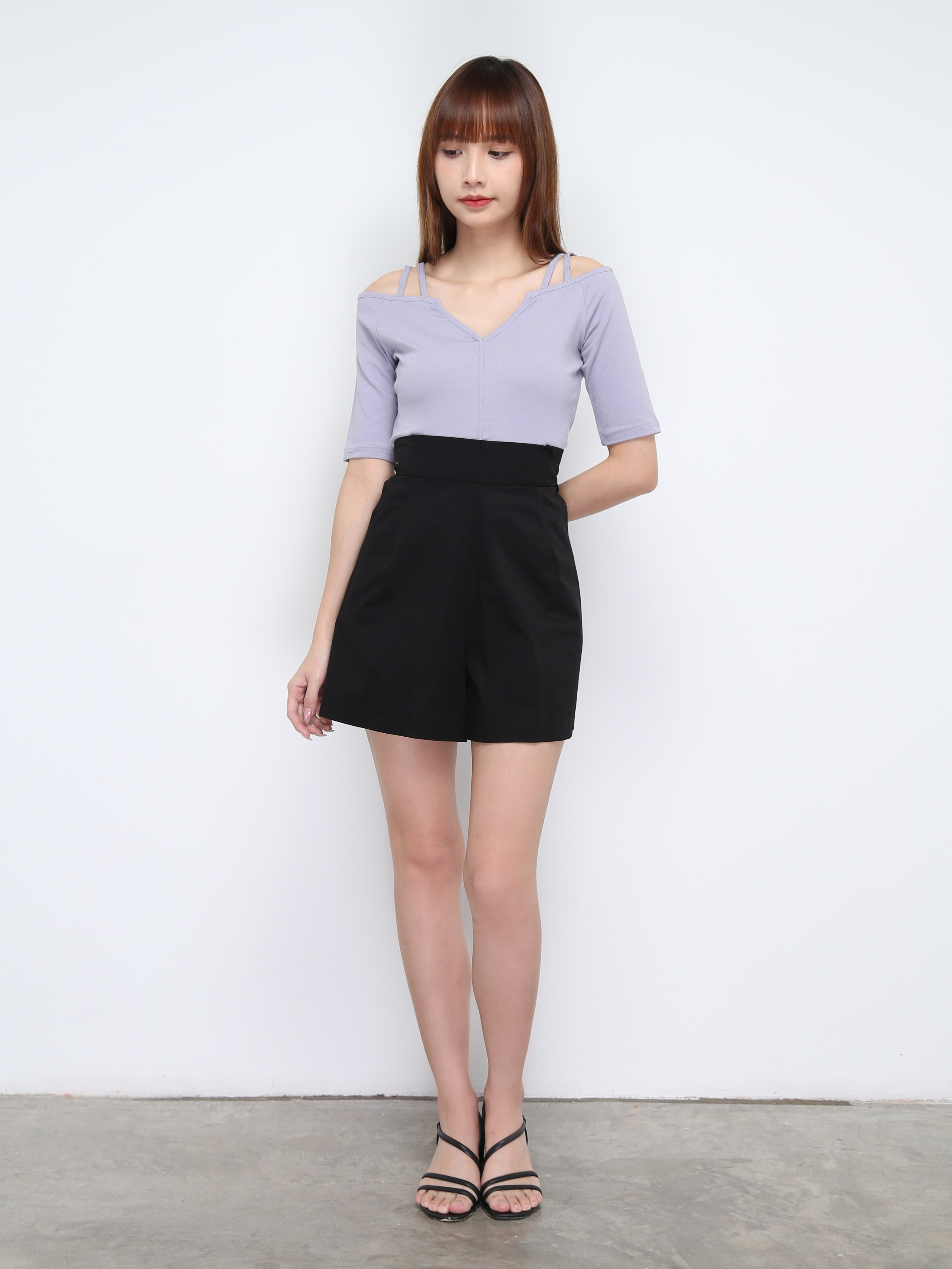 V Neck Strap Off Shoulder Top 21313