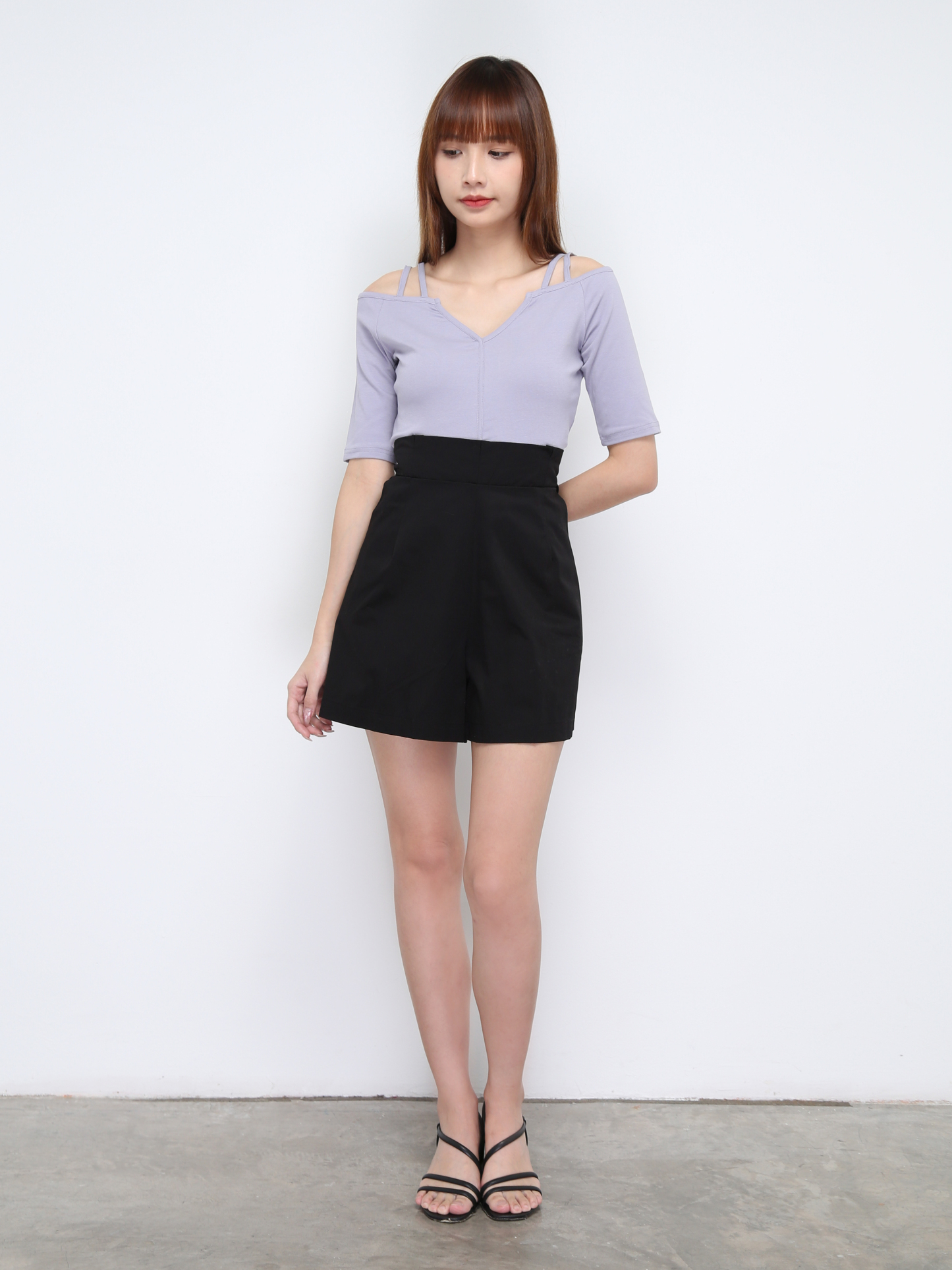 V Neck Strap Off Shoulder Top 21313