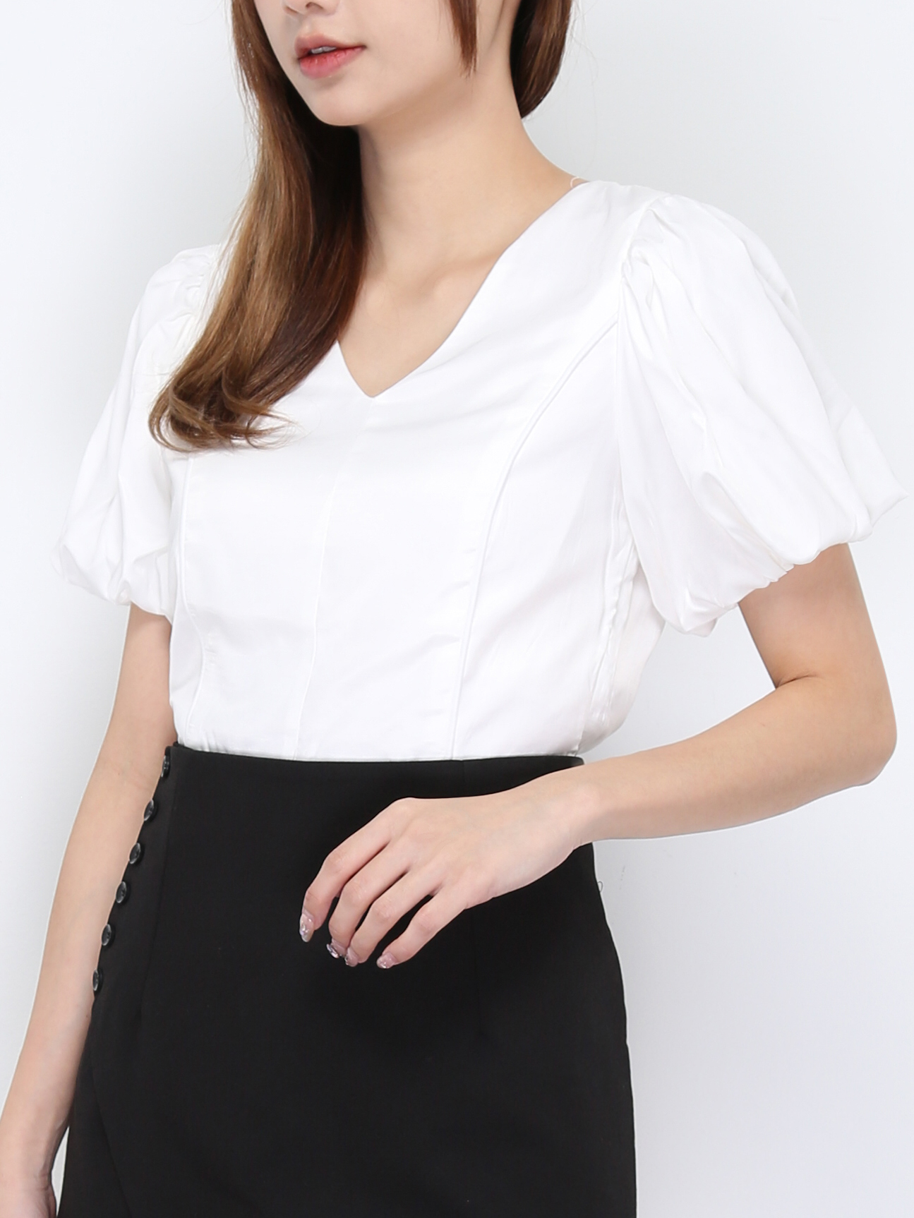 V Neck Puff Sleeve Top 20232