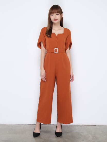 Sweetheart Neckline With Belt Jumpsuit 20798