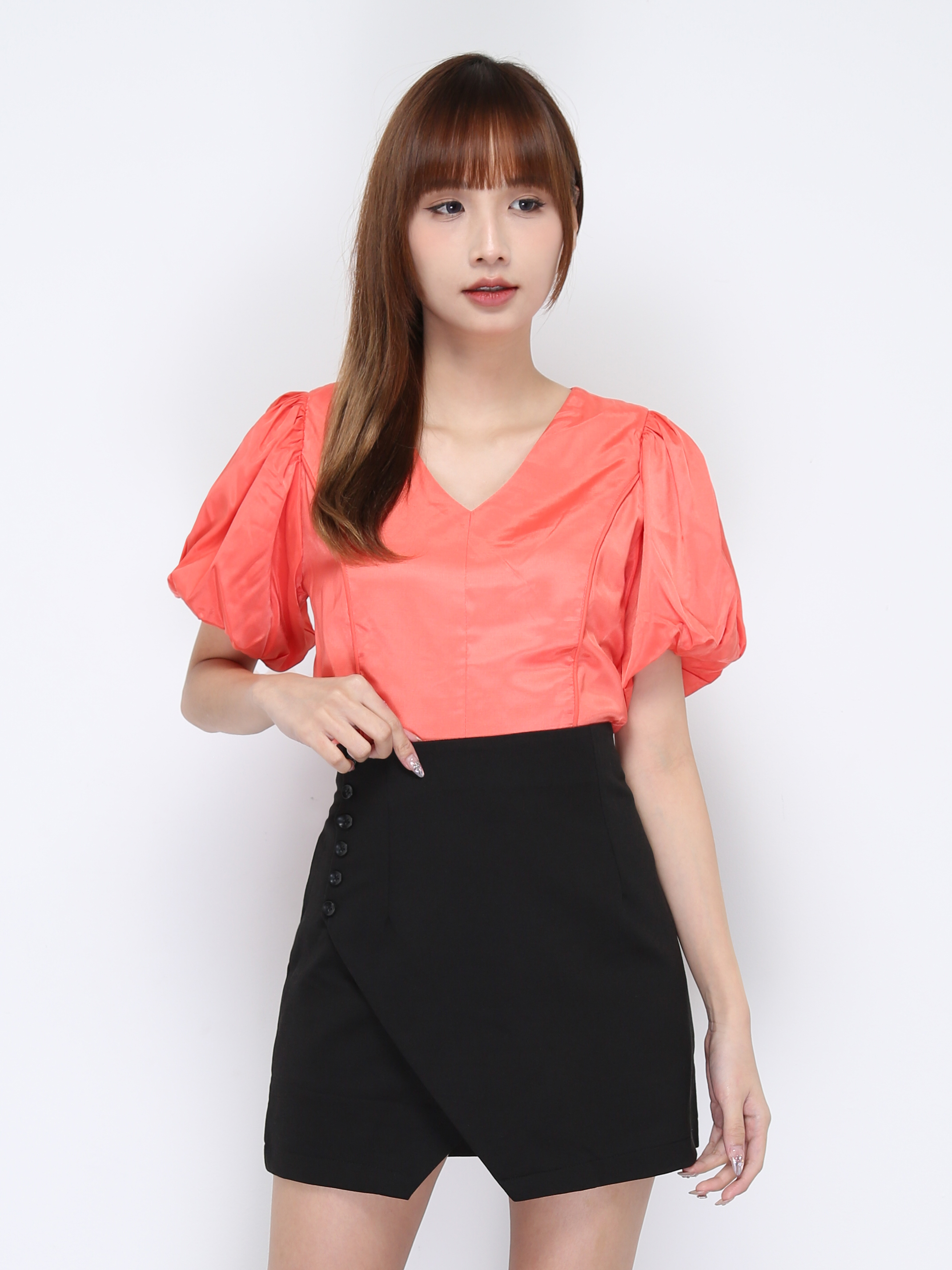 V Neck Puff Sleeve Top 20232