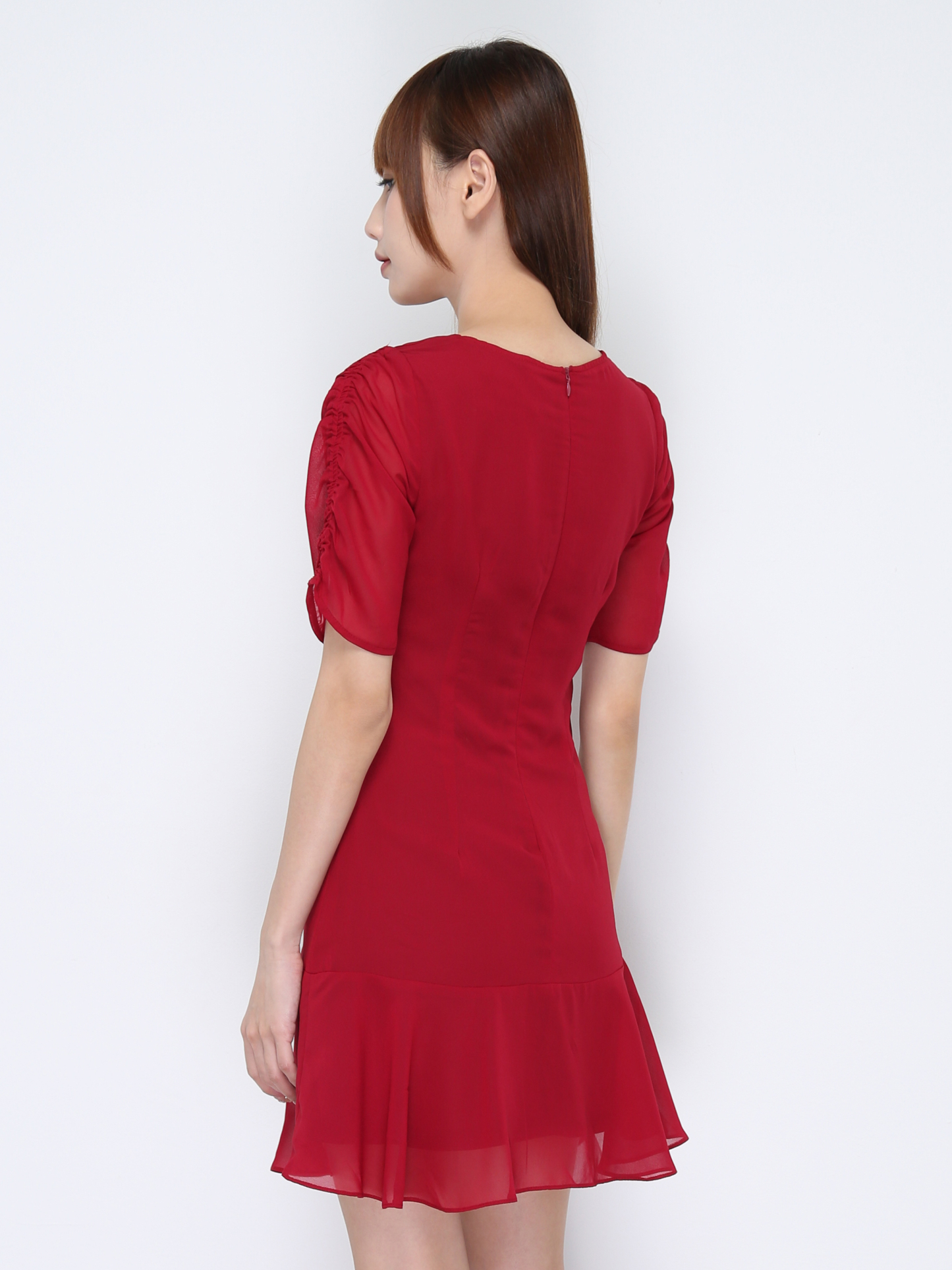 Ve Neck Drawstring Dress 20684