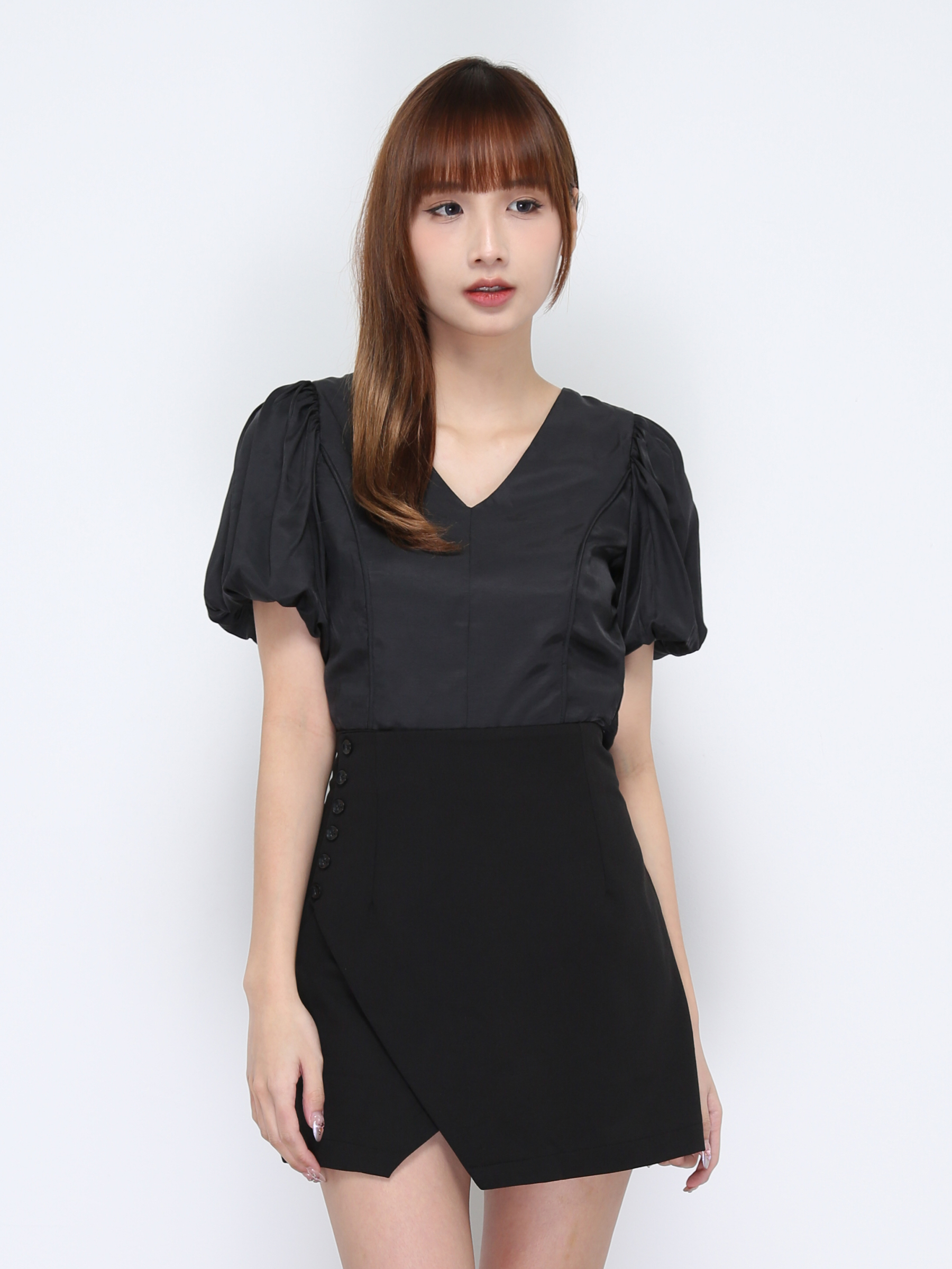 Wrap With Decorative Button Skirt 20312