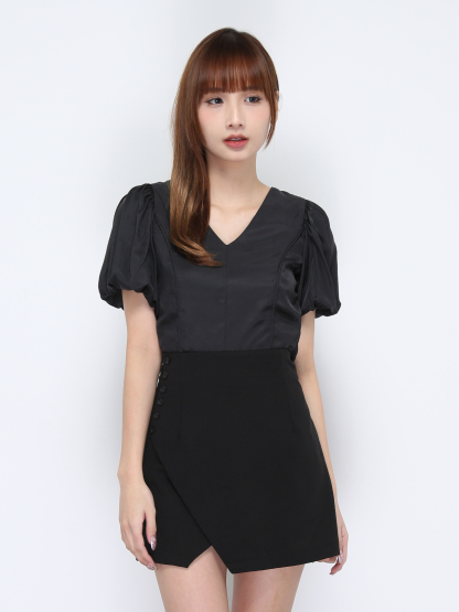 Wrap With Decorative Button Skirt 20312