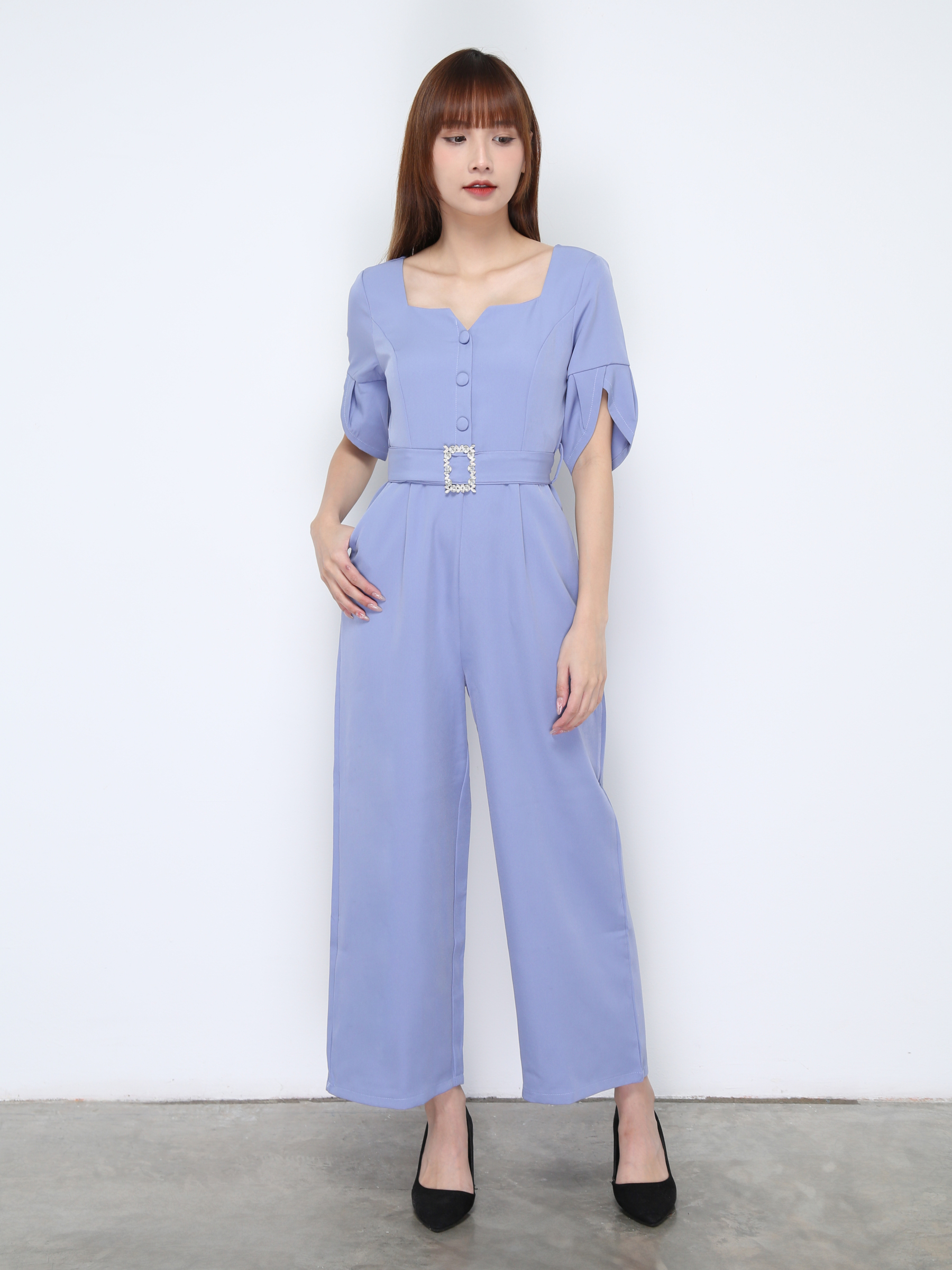 Sweetheart Neckline With Belt Jumpsuit 20798