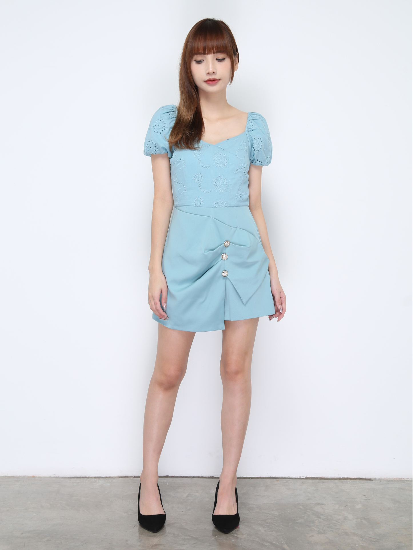 Eyelet Puff Sleeve Jumpsuit 20619
