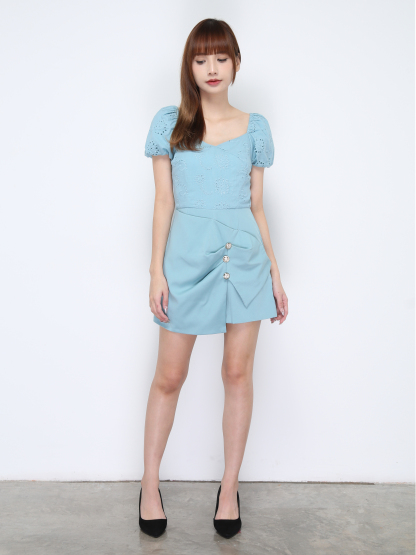 Eyelet Puff Sleeve Jumpsuit 20619