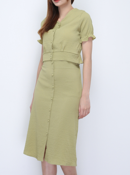 Front Button Waist Stretchable Set 21865
