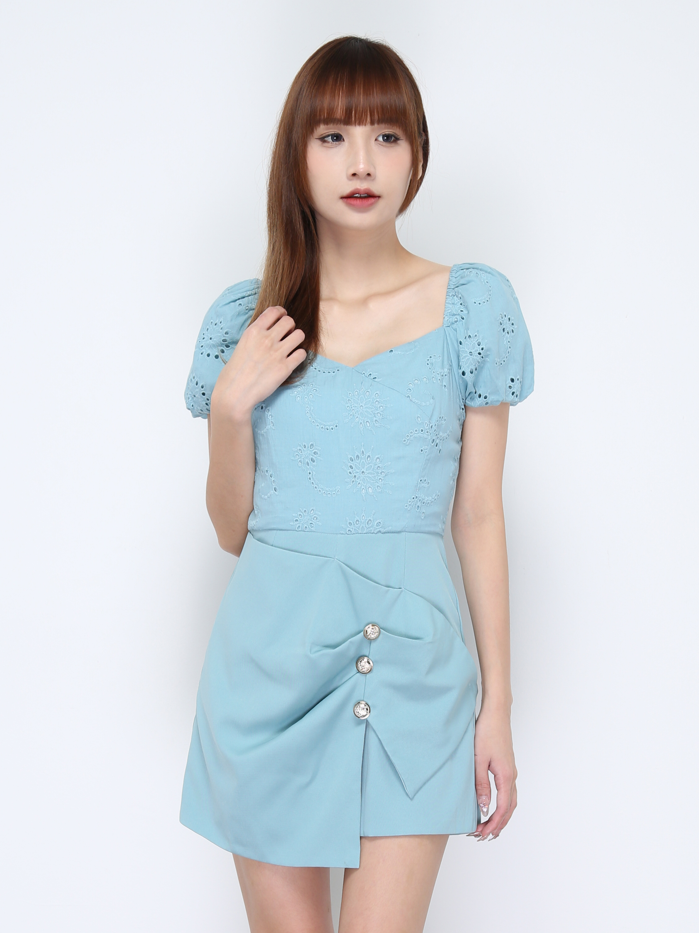 Eyelet Puff Sleeve Jumpsuit 20619