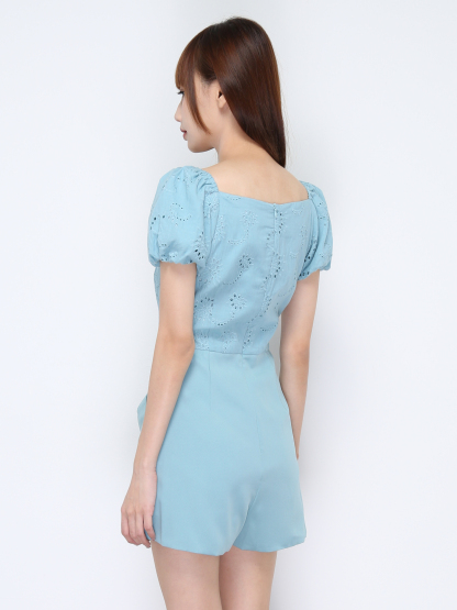 Eyelet Puff Sleeve Jumpsuit 20619