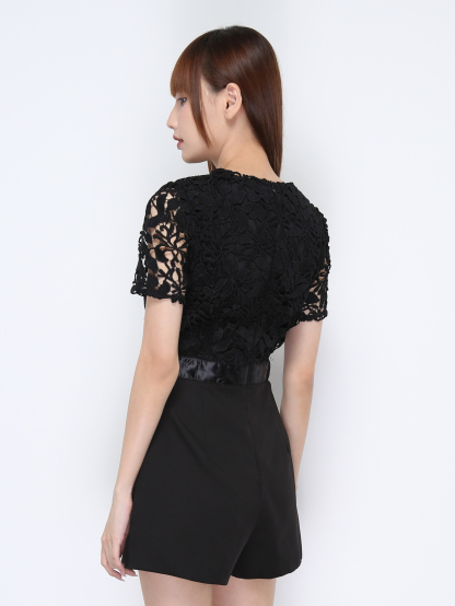 V Neck Eyelet Jumpsuit 20801