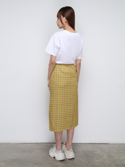 Basic Top With Checker Skirt Set 21280