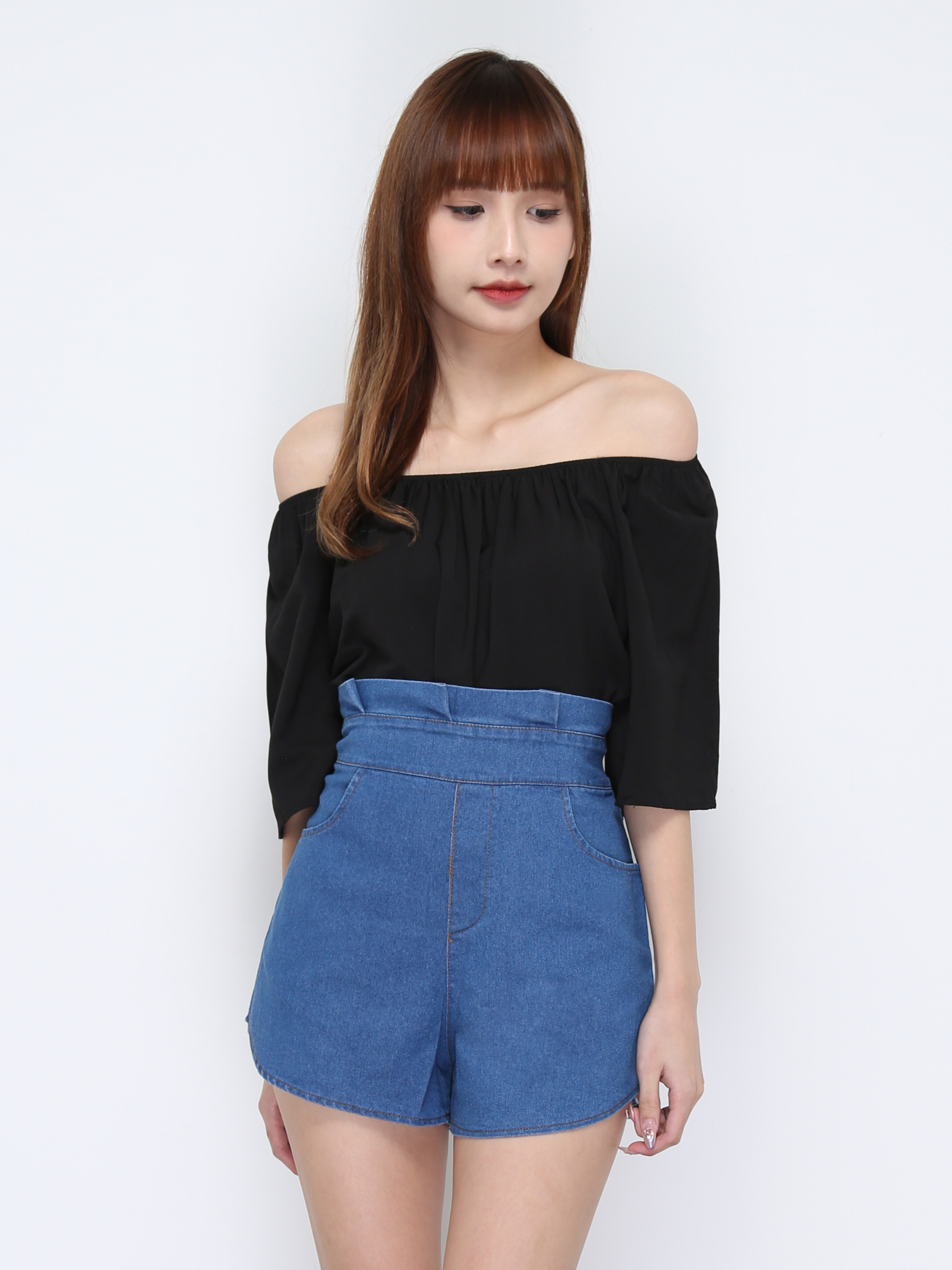 High Waist Side Pocket Short Pant 20279