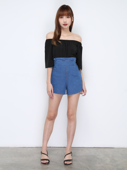 High Waist Side Pocket Short Pant 20279