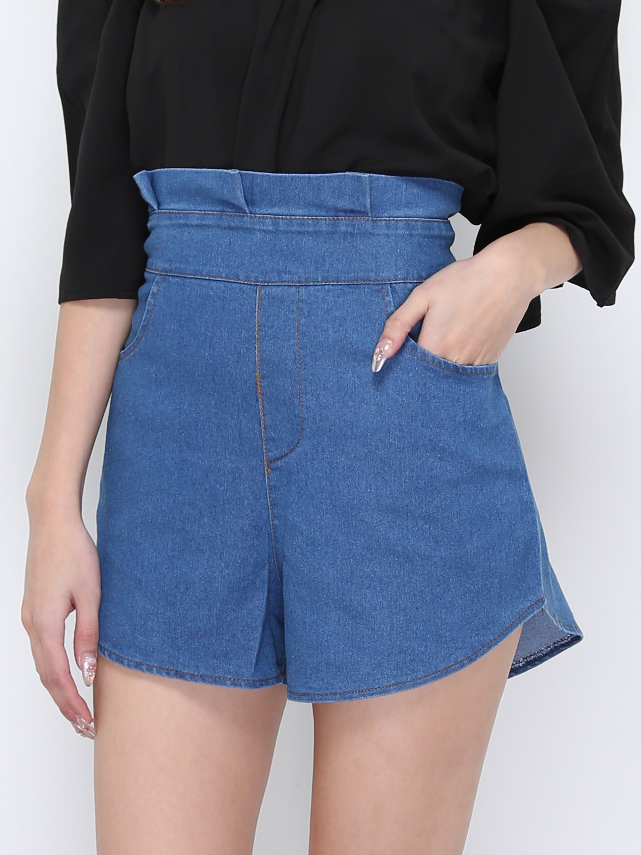 High Waist Side Pocket Short Pant 20279