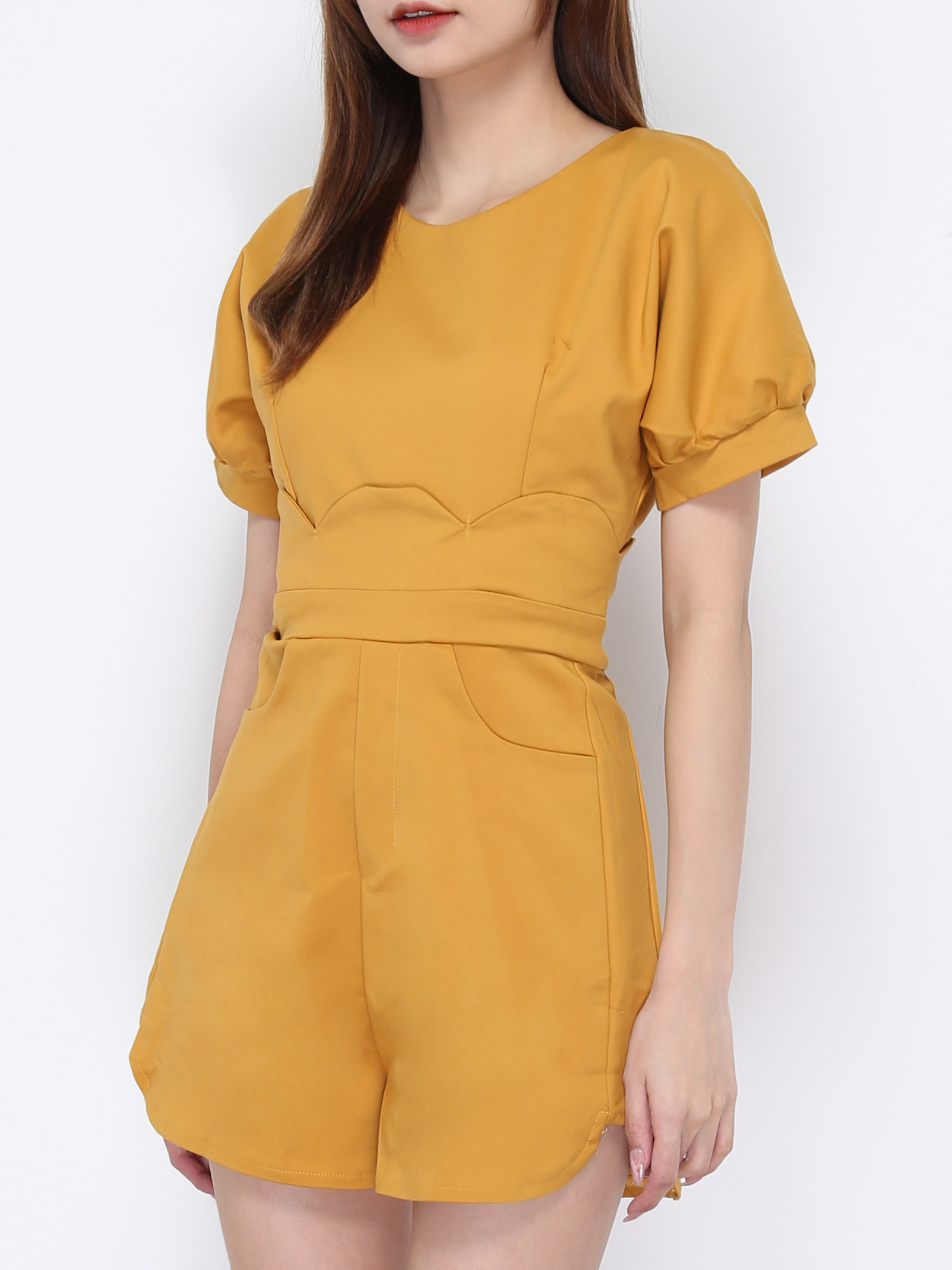 Side Pocket Round Neck Jumpsuit 20803