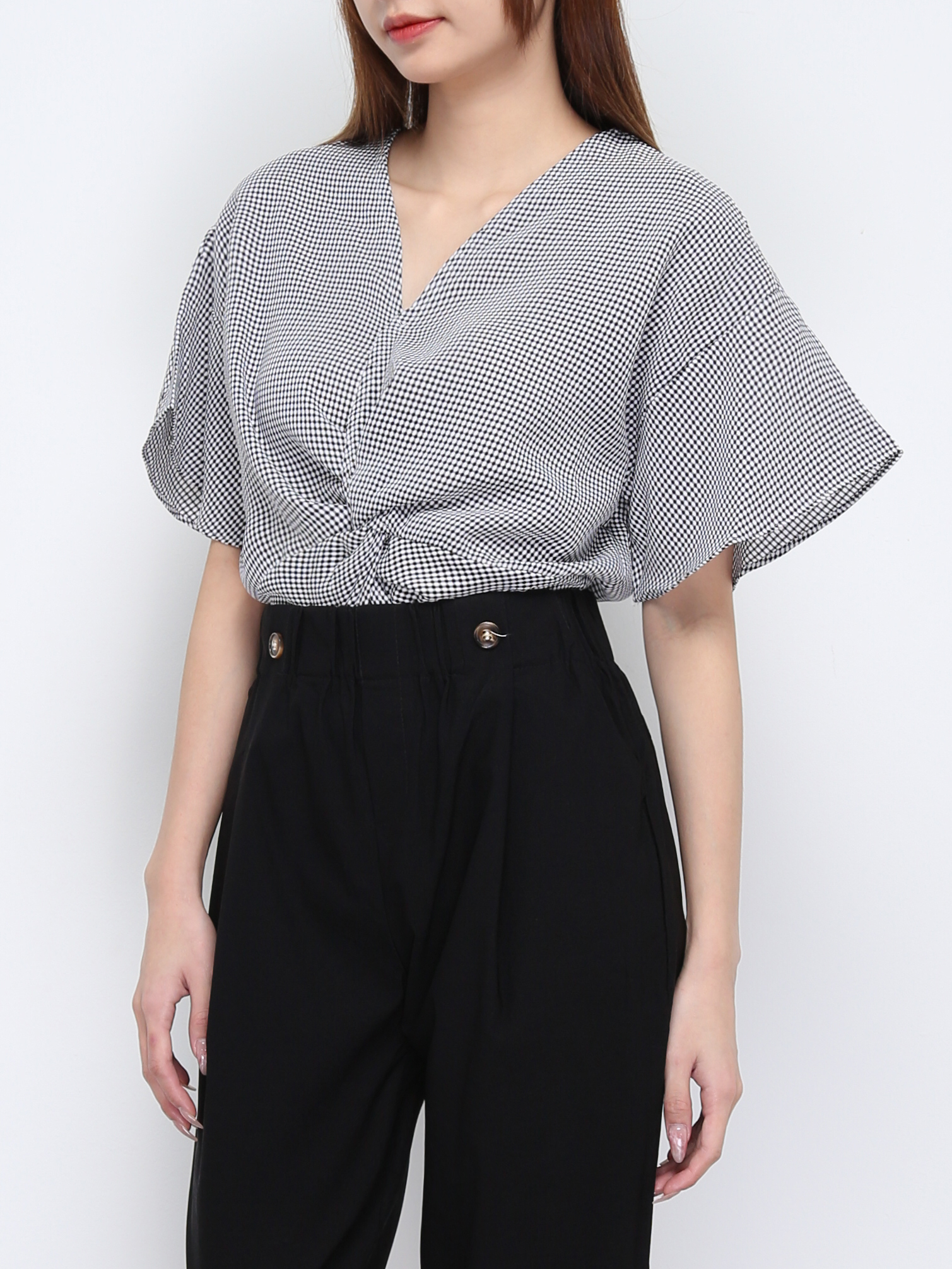 V Neck Twist Top 21213