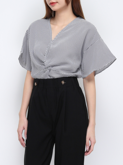 V Neck Twist Top 21213